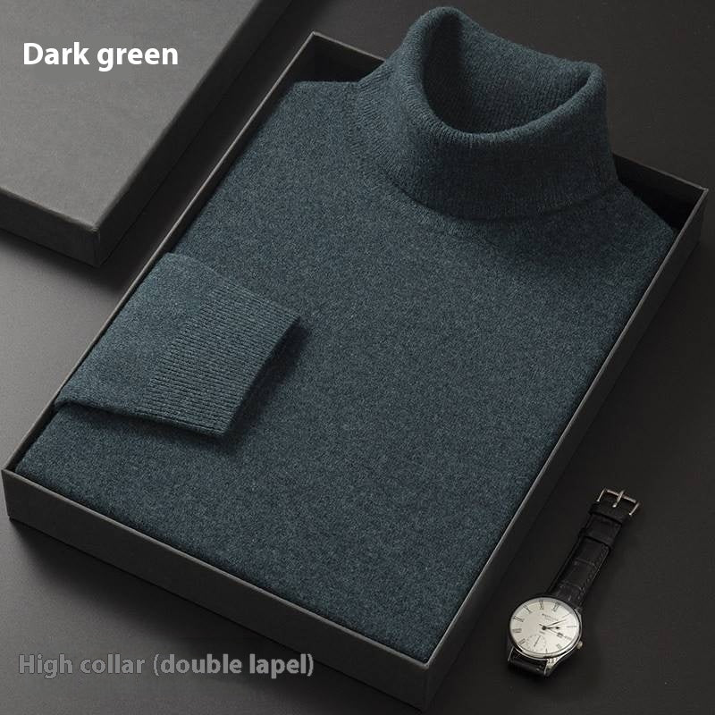 Men's New Solid Color Sweater Fashion Casual Half Turtleneck