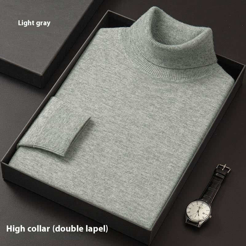 Men's New Solid Color Sweater Fashion Casual Half Turtleneck